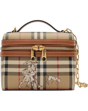 Burberry Mini Check Mates Vanity Bag - Brown