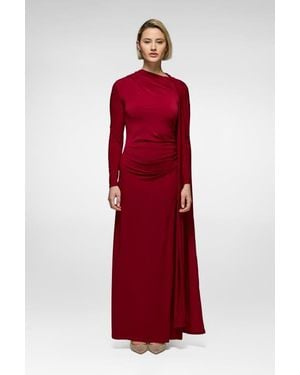 DASKA Cape Dress - Red