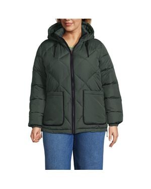 Lands' End Featherfree Insulated Diamond Quilted Jacket - Green