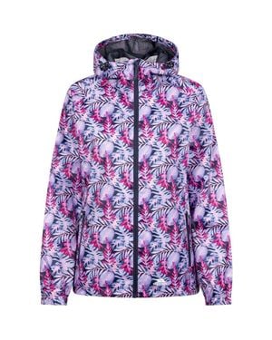 Trespass Indulge Foliage Print Packaway Jacket - Purple