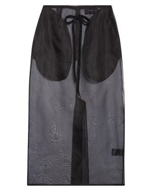 Simone Rocha Sheer Frayed Column Pencil Skirt - Black