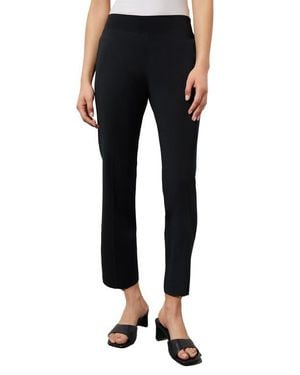Ming Wang Pull-On Straight Leg Ankle Pants - Black