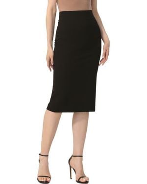 Kimi + Kai Exposed Back Zip Pencil Skirt - Black