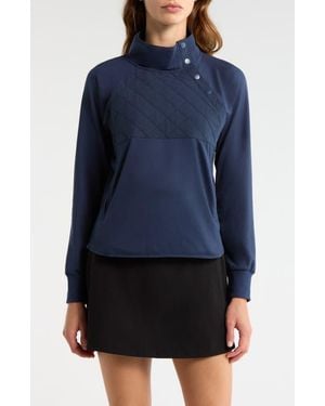 Swannies Ellis Mixed Media Pullover - Blue