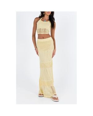 Princess Polly Xander Two-Piece Halter Top & Maxi Skirt Set - Metallic