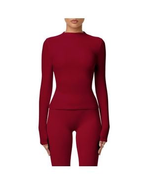Naked Wardrobe Mock Neck Top - Red