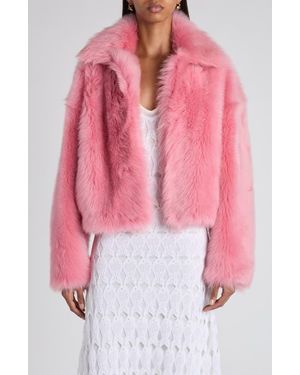 Bottega Veneta Genuine Shearling Jacket - Red