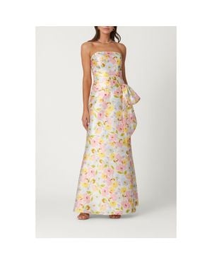 Shoshanna Midnight Hampton Floral Mikado Jill Dress - Metallic