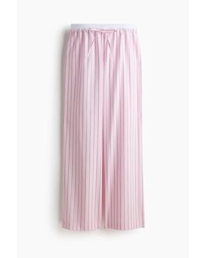 H&M Double-Waistband Pajama Bottoms - Pink