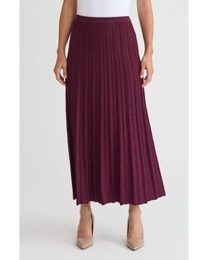 Ming Wang A-Line Raised Textured Soft Knit Maxi Skirt