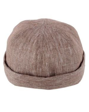 Wigéns Denim Linen Docker Cap - Brown