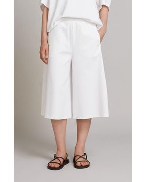 MM by Max Mara Crop Wide Leg Jersey Pants - White