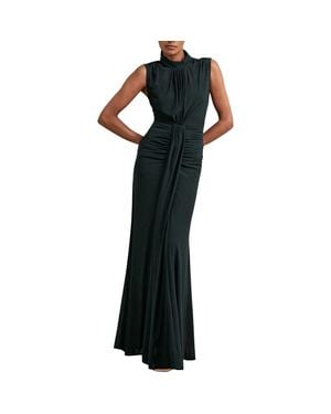 Reiss Daniella Ruched Sleeveless Gown - Black