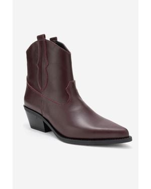 Forever & Always Shoes Elia Leather Western Boot - Brown
