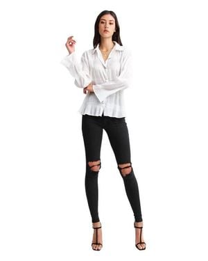 Belle & Bloom Yoko Shirred Chiffon Blouse - White