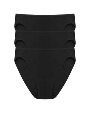 Natori Bliss Bare Cotton Bikini 3-Pack - Black