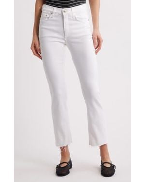 Rag & Bone Flexi Peyton Raw Hem Ankle Bootcut Jeans - White
