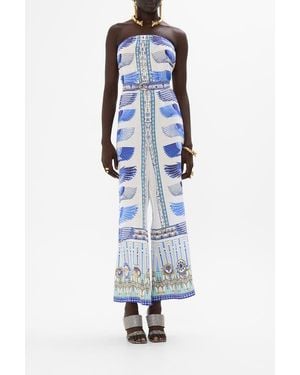 CAMILLA Strapless Jumpsuit With D Ring Belt Dancing With Daylight - Blue