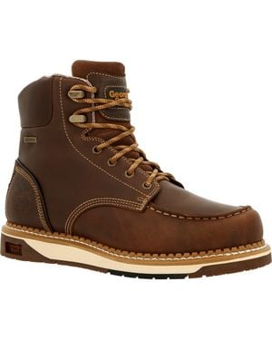 Georgia Boot Waterproof Amp Lt Wedge Waterproof Moctoe Work Boot - Brown