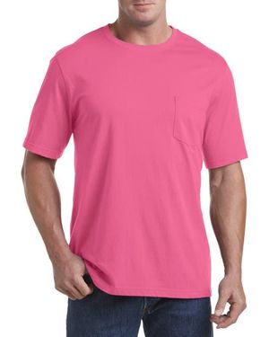 Harbor Bay by DXL Big & Tall Moisture-Wicking Pocket T-Shirt - Red