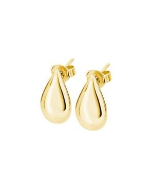 Lucy Quartermaine Large Tear Drop Studs - Metallic