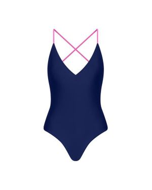Ansea The Reversible Tie Back One Piece - Blue