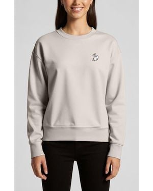 Alix Heartly Ghost Relaxed Fleece Crewneck Sweatshirt - White