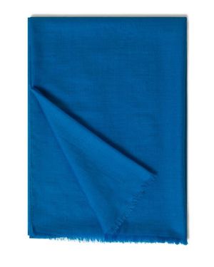 Akris Cashmere & Silk Fringe Scarf - Blue
