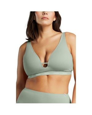 Siella Organic Cotton Plunge Foam Bra - Green