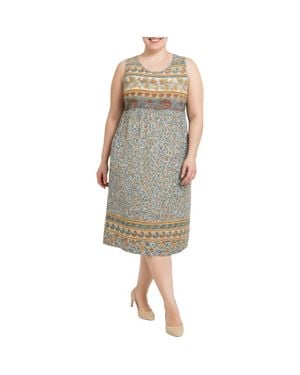 Standards & Practices Mixed Floral Dress - Gray
