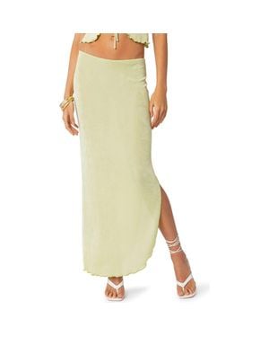 Edikted Milan Slit Hem Maxi Skirt - Yellow