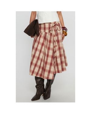 Princess Polly Norie Pleated Cotton Wrap Skirt - Pink