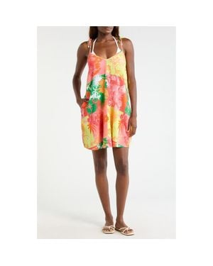 Sanctuary Floral Print Cover-Up Dress - Red