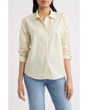 Brooklyn Industries Stripe Button-Up Top - White