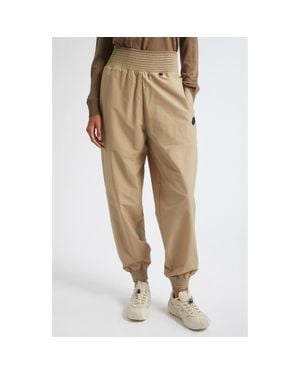 Moncler Smocked Waist Track Pants - Natural