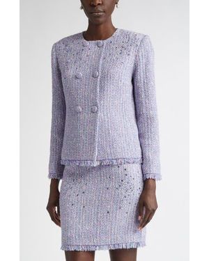 St. John Sinclair Monroe Tweed Jacket - Purple