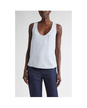 St. John Silk Crepe Shell - Blue