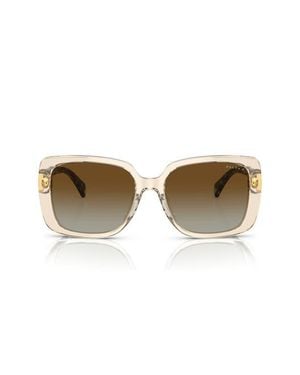 Ralph 55Mm Polarized Rectangle Sunglasses - Natural