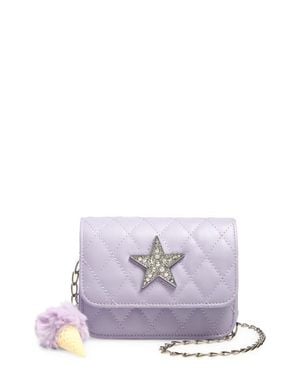 Ruby & Ry Kids' Quilted Faux Leather Crossbody Bag - Purple