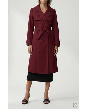 Noize Evelin Tie Waist Water Repellent Coat - Red