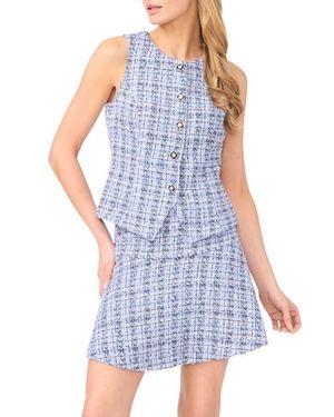 Cece Tweed Vest - Blue