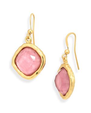 Karine Sultan Mocha Stone Drop Earrings - Pink