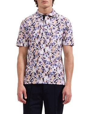 Bugatchi Hendrix Floral Pima Cotton Polo - Red