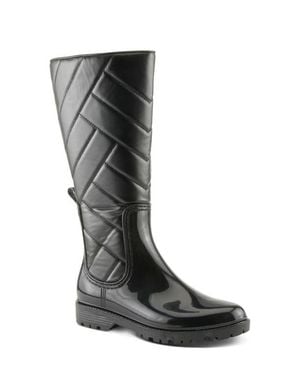 Spring Step Maiza Waterproof Quilted Rain Boot - Black