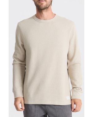 Roark Well Worn Cotton Blend Thermal Sweatshirt - White
