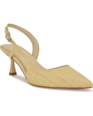 Nine West Renela Pointed Toe Slingback Pump - Metallic