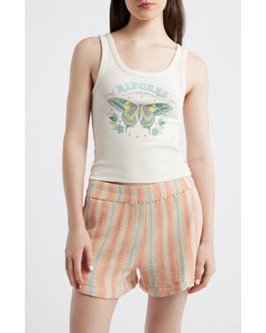 Rip Curl Moon Stretch Cotton Rib Graphic Tank - Blue