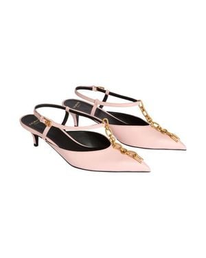 Balmain Sync Chain Kitten Slingbacks - Pink