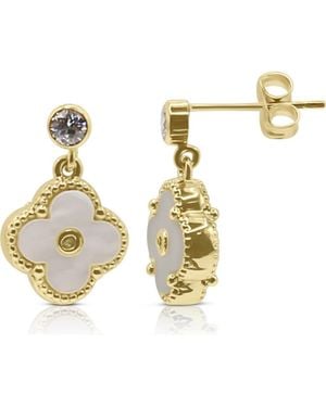Bowood Lane Arden Mother Of Pearl Clover Earrings - Metallic