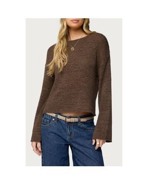 Edikted Relaxed Lightweight Sweater - Brown